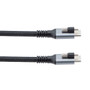 USB 3.2 Locking Cable, Type C Male Plug Top Screw Both Sides, 5V, 3A, 5 Gbps, Black Nylon Braid over PVC Jacket, 3M