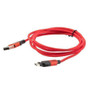 180 degrees Rotating Head Red Nylon Braided Cable, USB 2.0 A Male to Micro Male, 5 Volt, 2.4 Amp, 2 Meter