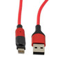 180 degrees Rotating Head Red Nylon Braided Cable, USB 2.0 A Male to Lightning Compatible Male, 5 Volt, 2.4 Amp, 1 Meter
