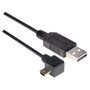 Angled USB cable, Straight A Male/ Angled Mini B5 Male, 3.0m