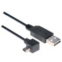 Angled USB Cable, Straight A Male/ Left Angle Mini B5 Male, 5.0m
