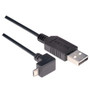 Angled USB cable, Straight A Male/ Down Angle Micro B Male, 2.0m