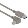 Right Angle USB Cable, Straight A Male/Down Angle B Male, 0.75m
