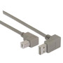 Right Angle USB Cable, Down Angle A Male/ Up Angle B Male, 0.3m