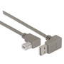 Right Angle USB Cable, Down Angle A Male/ Left Angle B Male, 1.0m