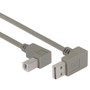 Right Angle USB Cable, Down Angle A Male/ Down Angle B Male, 0.3m