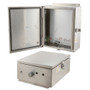 12x10x06 Stainless Steel Weatherproof Outdoor IP66 NEMA 4X Enclosure, 120VAC Mount Plate