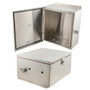 14x12x07 Stainless Steel Weatherproof Outdoor IP66 NEMA 4X Enclosure, Modified Base