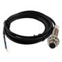 Photoelectric Sensor, M12 x 60mm, NPN NC, Diffuse Reflection 0.2 meter Range, 2 meter 3-wire Cable, IP67, Brass