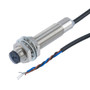 Photoelectric Sensor, M12 x 60mm, PNP NC, Diffuse Reflection 0.2 meter Range, 2 meter 3-wire Cable, IP67, Brass