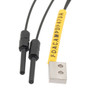 Fiber Optic Sensor Cable, 1M Flat Bracket Type, Diffuse Reflection, R2 POF, 2.5 mm Thick Rectangular Sensing End and Side Beam Exit
