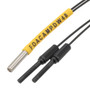 Fiber Optic Sensor Cable, 2M Small Bend Radius, Diffuse Reflection, R4 POF, M3 Cylindrical Sensing End with Straight Beam Exit