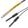Fiber Optic Sensor Cable, 2M Small Bend Radius, Diffuse Reflection, R4 POF, Threaded M4 Cylindrical Sensing End with Straight Beam Exit