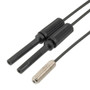 Fiber Optic Sensor Cable, 1M Small Bend Radius, Diffuse Reflection, R4 POF, Threaded M3 Cylindrical Sensing End with Straight Beam Exit