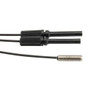 Fiber Optic Sensor Cable, 1M Small Bend Radius, Diffuse Reflection, R4 POF, Threaded M3 Cylindrical Sensing End with Straight Beam Exit