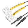 Fiber Optic Sensor Cable, 1M Flat Bracket Type, Thru-beam, R2 POF, 3.5 mm Thick Square Sensing End and Straight Beam Exit