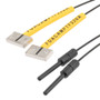 Fiber Optic Sensor Cable, 1M Flat Bracket Type, Thru-beam, R2 POF, 2 mm Thick Rectangular Sensing End and Flat Side Beam Exit