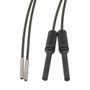 Fiber Optic Sensor Cable, 1M Small Bend Radius, Thru-beam, R4 POF, M1.5 Cylindrical Sensing End with Straight Beam Exit