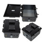 12x10x06 Polycarbonate Weatherproof Outdoor IP24 NEMA 3R Enclosure, Modified Base Drilled Mount Vented Lid Black