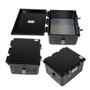 12x10x06 Polycarbonate Weatherproof Outdoor IP66 NEMA 4X Enclosure, Modified Base Drilled Mount Black