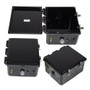 12x10x06 Polycarbonate Weatherproof Outdoor IP66 NEMA 4X Enclosure, Modified Base Black
