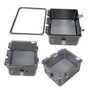 12x10x06 Polycarbonate Weatherproof Outdoor IP66 NEMA 4X Enclosure, Modified Base, Drilled Mount Clear Lid, Black