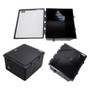 18x16x10 Polycarbonate Weatherproof NEMA 4X Enclosure, Modified Base Clear Lid Black