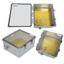 14x12x06 Polycarbonate Weatherproof NEMA 4X Enclosure, Modified Base Drilled Mount Clear Lid DKGY