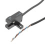 Slot Sensor, T-shaped, L.on/D.on selectable, Light on when objects are detected, PNP NO+NC, Sensing distance 5mm, 2m 4-wire cable