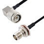 TNC Male Right Angle to TNC Female Bulkhead Cable Assembly using LC141TBJ Coax, 1 FT