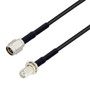 Low Loss SMA Male to SMA Female Bulkhead Cable Assembly using 100 Series Coax, 4 FT