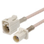 White FAKRA Plug to FAKRA Jack Cable Assembly using RG-316 Coax, 1 FT