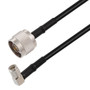 N Male to SMA Male Right Angle Cable Assembly using RG58 Coax, 1.5 FT