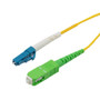SC/APC to LC/UPC 9/125 Single Mode Simplex Fiber Patch Cable, LSZH, OS2, 5 Meter