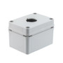 Pushbutton Enclosure, 1 Hole, 30.5mm, Polyester, Gray