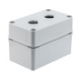 Pushbutton Enclosure, 2 Hole, 22.5, Polyester, Gray