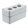 Pushbutton Enclosure, 3 Hole, 30.5mm, Polyester, Gray