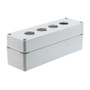 Pushbutton Enclosure, 4 Hole, 30.5mm, Polyester, Gray