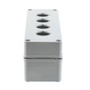Pushbutton Enclosure, 4 Hole, 30.5mm, Polyester, Gray