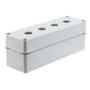 Pushbutton Enclosure, 4 Hole, 22.5, Polyester, Gray