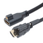 Nylon braided Black PVC Cable, Locking HDMI Male to Female, Supports 4K Resolution, 3 Meter