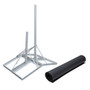 Non-Penetrating Peak Roof Mount 60-inch Mast, 34-inch Extra Pole and 2 Rubber Mats, 2-pole Version, Galvanized Steel with Powder Coating