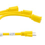 NEMA 5-15P to Triple NEMA 5-15R W Splitter Cable, 14 AWG, 3FT, Yellow