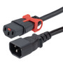 IEC LOCK C13+ to C14, 10A, 250V, 3ft