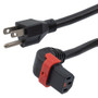 IEC LOCK C13+ Up angled to NEMA 5-15P, 15A, 125V, 6ft