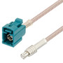 MCX Plug to Water Blue FAKRA Jack Cable Assembly using RG-316 Coax, 3 FT