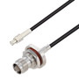 MCX Plug to TNC Female Bulkhead Cable Assembly using RG174 Coax, 3 FT