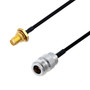 N Female to SMA Female Bulkhead Cable Assembly using LC141TBJ Coax, 1.5 FT