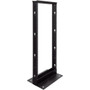 25U 2-Post Open Frame Aluminum Rack (12-24), Black