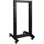 22U 2-Post Open Frame Rack w/Casters (M6), Black